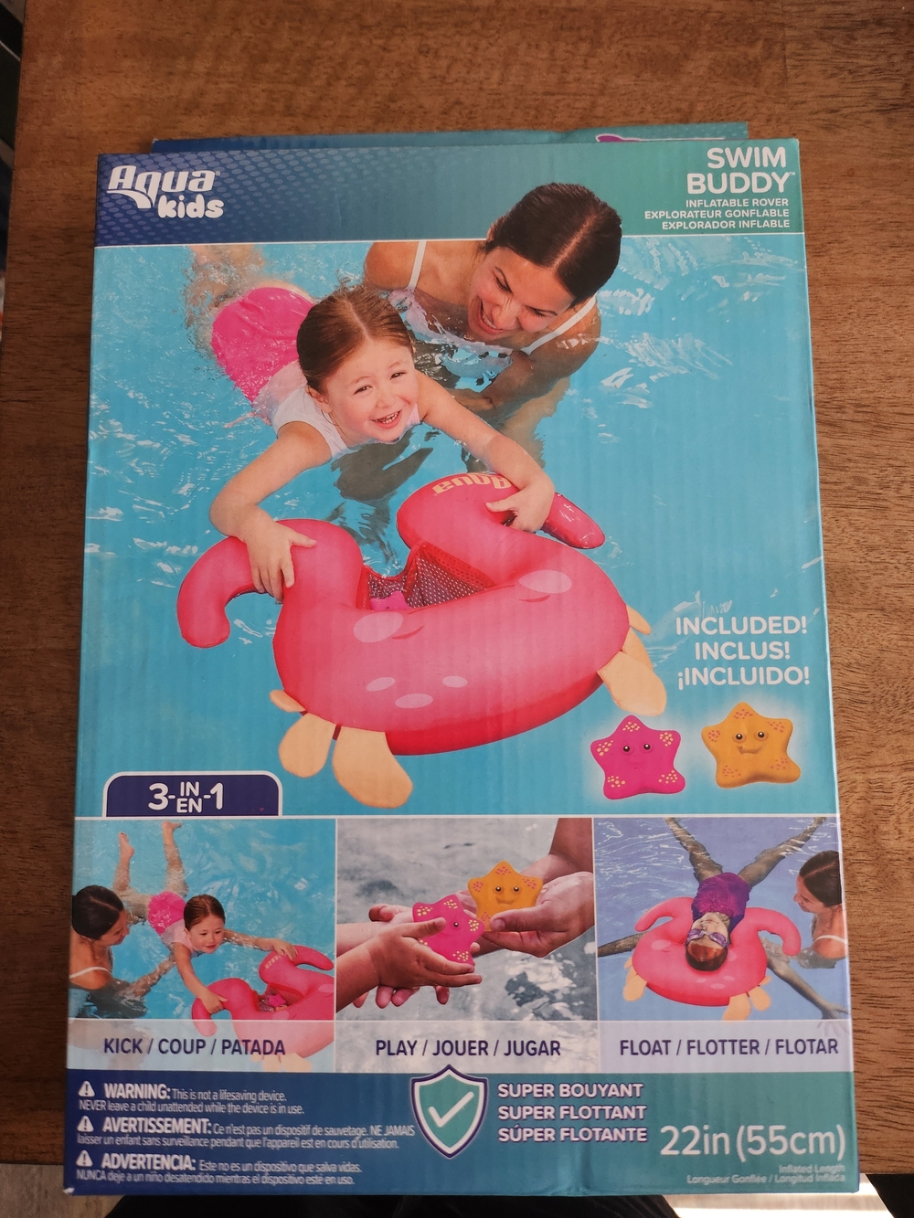 Aqua Kids Pink Swim Buddy Inflatable Pool Float for Kids